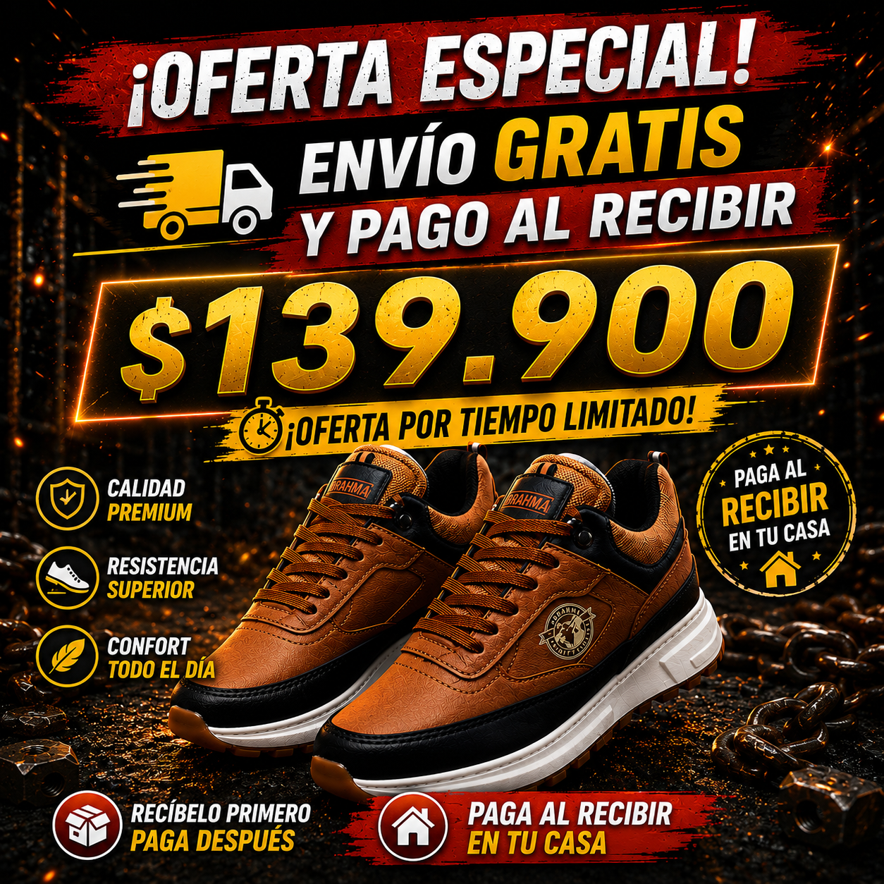 🔥 ¡ÚLTIMAS UNIDADES!  ZAPATOS  BRAHMA®