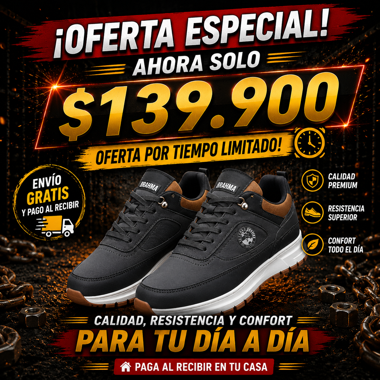 🔥 ¡ÚLTIMAS UNIDADES!  ZAPATOS  BRAHMA®